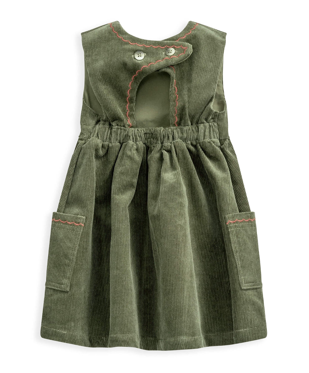 Olive green pinafore on sale dress