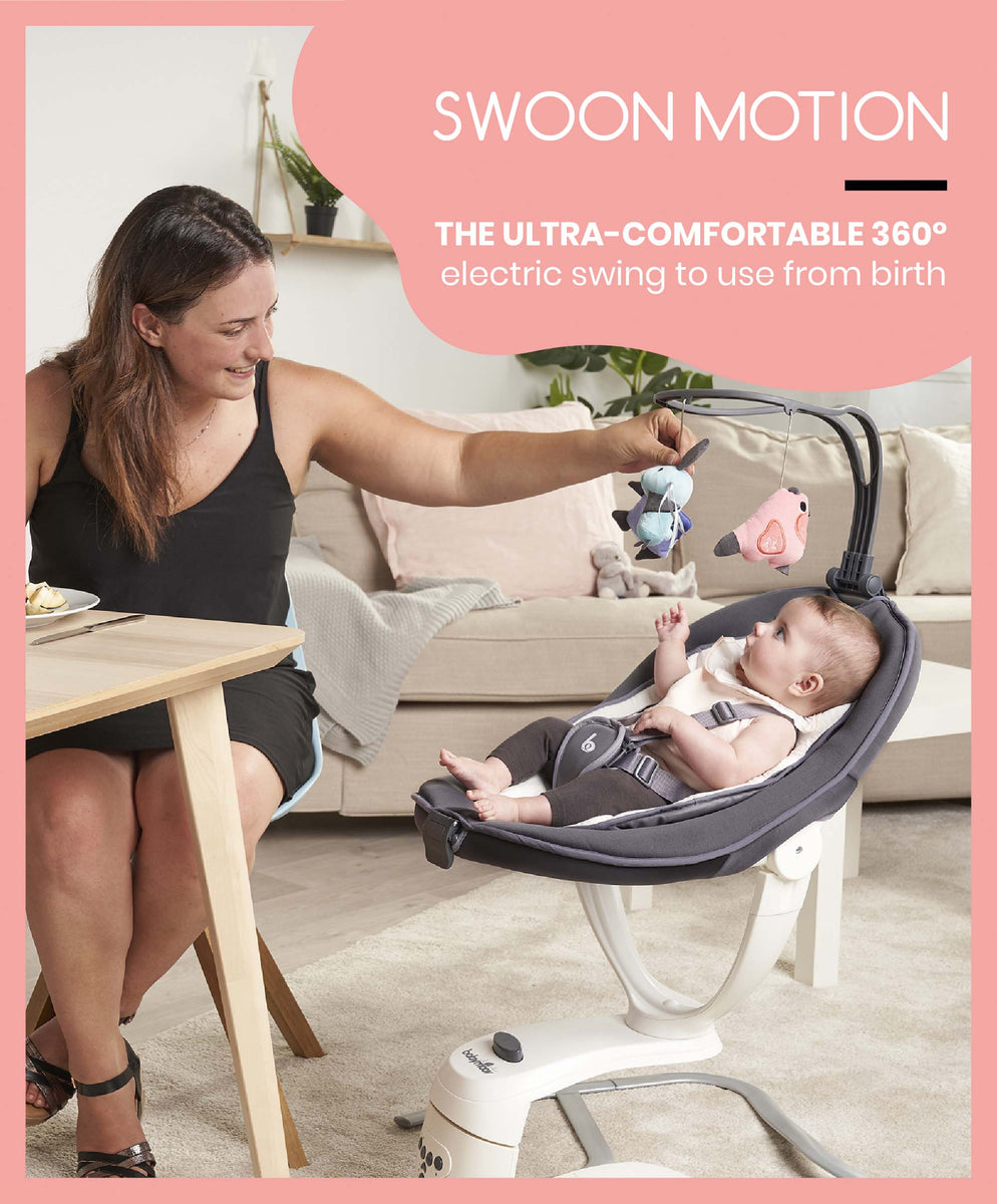 Babymoov Swoon Motion 360° Baby Swing Grey & White – Mamas & Papas UK