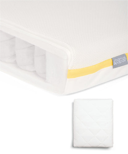 Essential Airflow Pocket Spring Cotbed Mattress & Anti-Allergy Quilted Mattress Protector Bundle