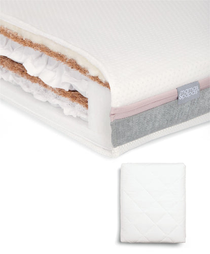 Luxury Hybrid Twin Cotbed Mattress & Anti-Allergy Quilted Mattress Protector Bundle