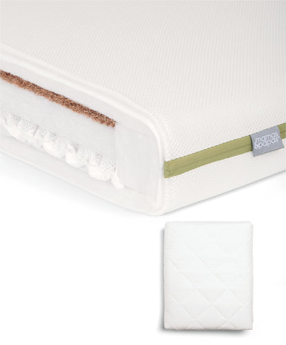 Premium Dual Core+ Cotbed Mattress & Anti-Allergy Quilted Mattress Protector Bundle