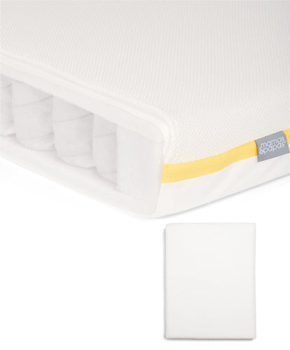 Essential Airflow Pocket Spring Cotbed Mattress & Anti-Allergy Terry Towelling Mattress Protector Bundle