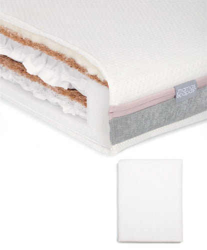 Luxury Hybrid Twin Cotbed Mattress & Anti-Allergy Terry Towelling Mattress Protector Bundle