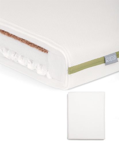 Premium Dual Core+ Cotbed Mattress & Anti-Allergy Terry Towelling Mattress Protector Bundle