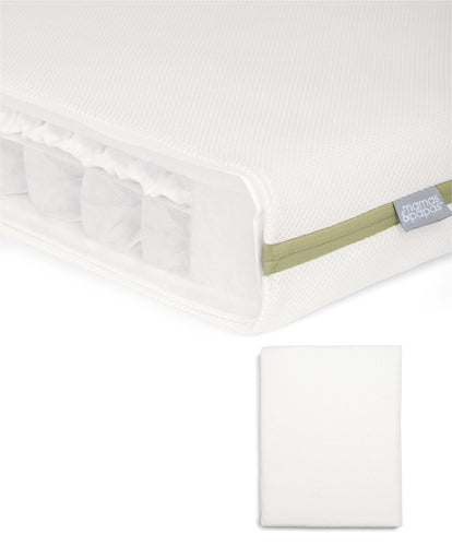 Premium Micro Motion Cotbed Mattress & Anti-Allergy Terry Towelling Mattress Protector Bundle