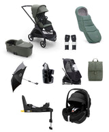 Bugaboo Dragonfly Ultimate 9 Piece Bundle with Maxi-Cosi Pebble 360 Pro&sup2; Car Seat & Base - Forest Green