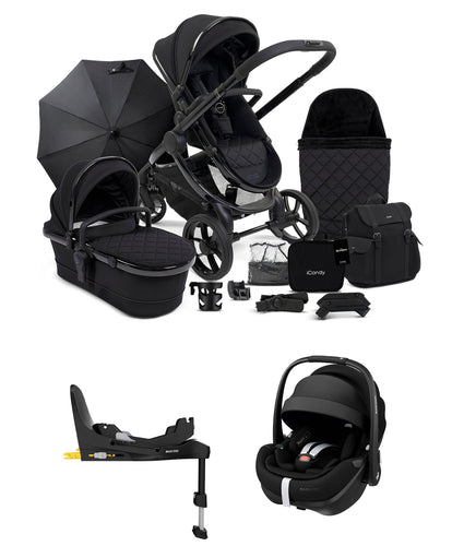 iCandy Designer Collection Cerium Pushchair Bundle with Maxi-Cosi Pebble 360 Pro² Car Seat – Black