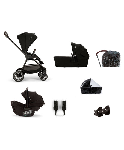 Nuna TRIV Next Urbn Pushchair Bundle with PIPA Urbn Car Seat & LYTL Carrycot (7 Pieces) - Caviar