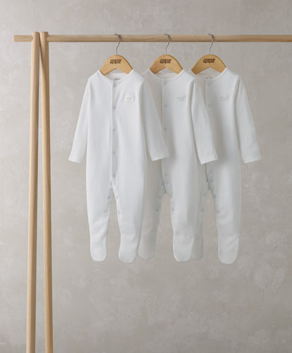 Organic Sleepsuits (3 Pack) - White