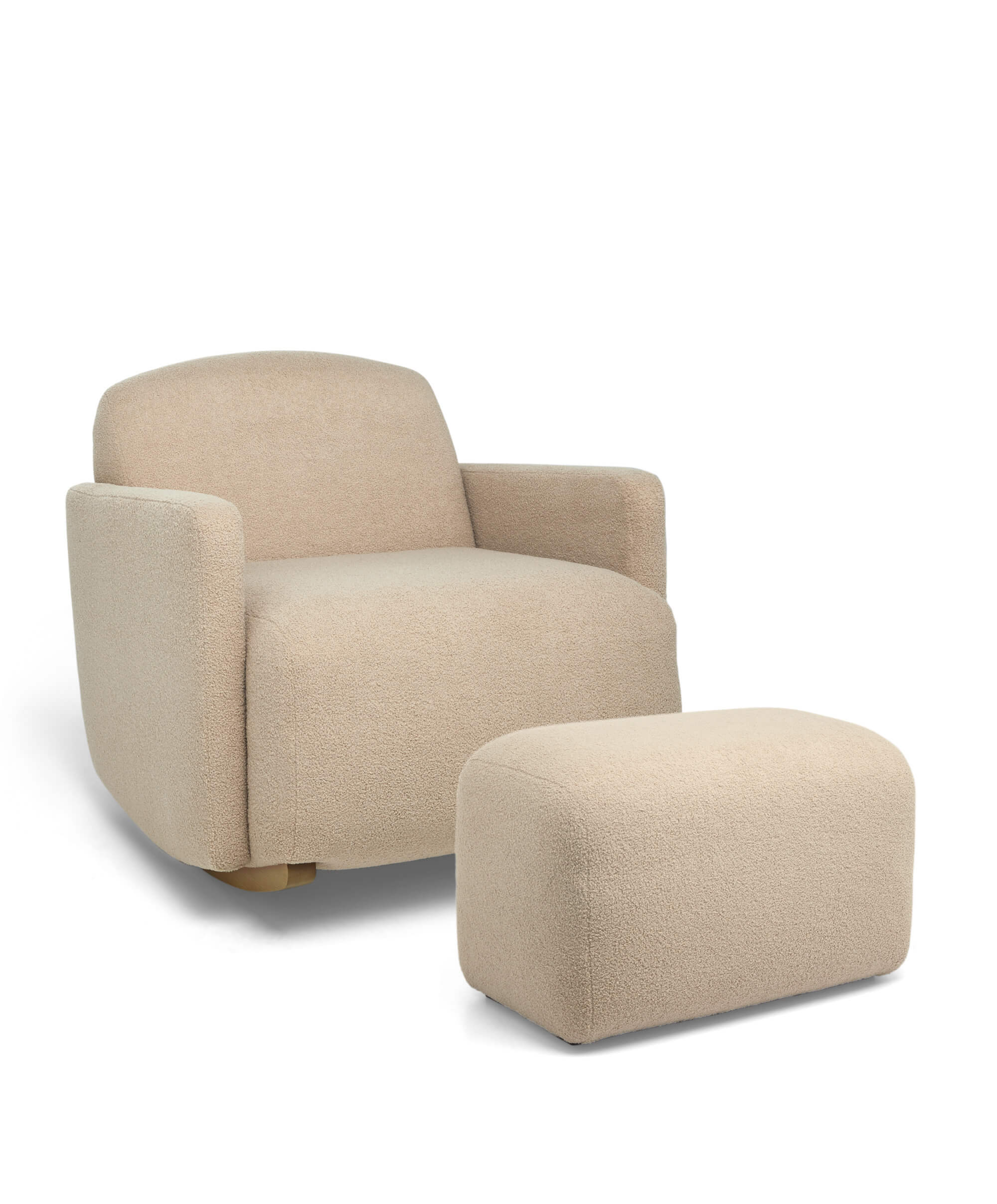 Bowdon Nursing Chair & Footstool - Off-White Boucle – Mamas & Papas UK