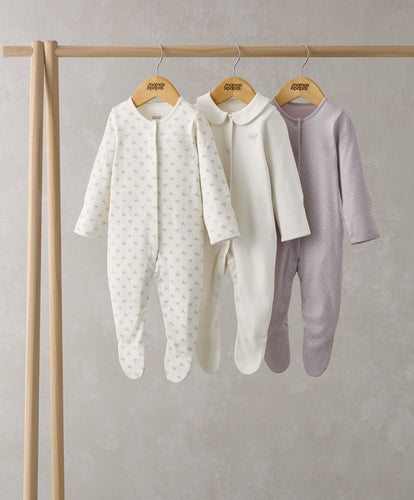 Floral Spot Sleepsuits (Set of 3)