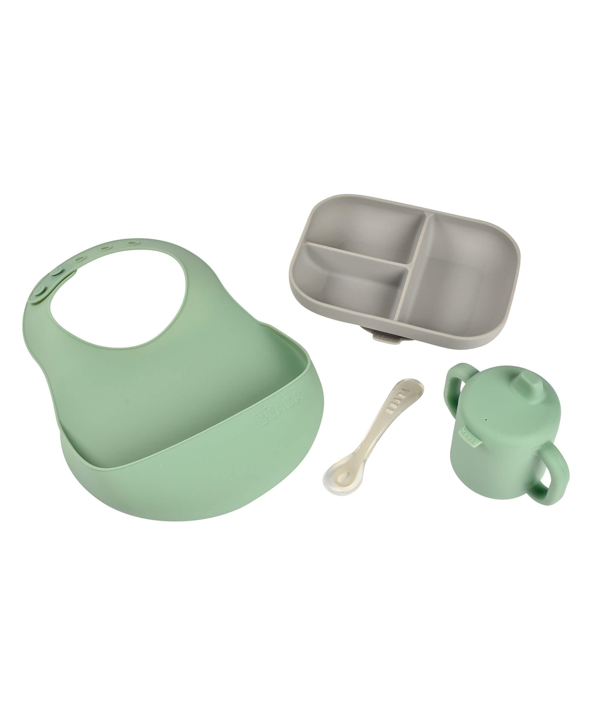 Beaba Silicone Weaning Essentials Meal Set - Sage Green – Mamas & Papas UK