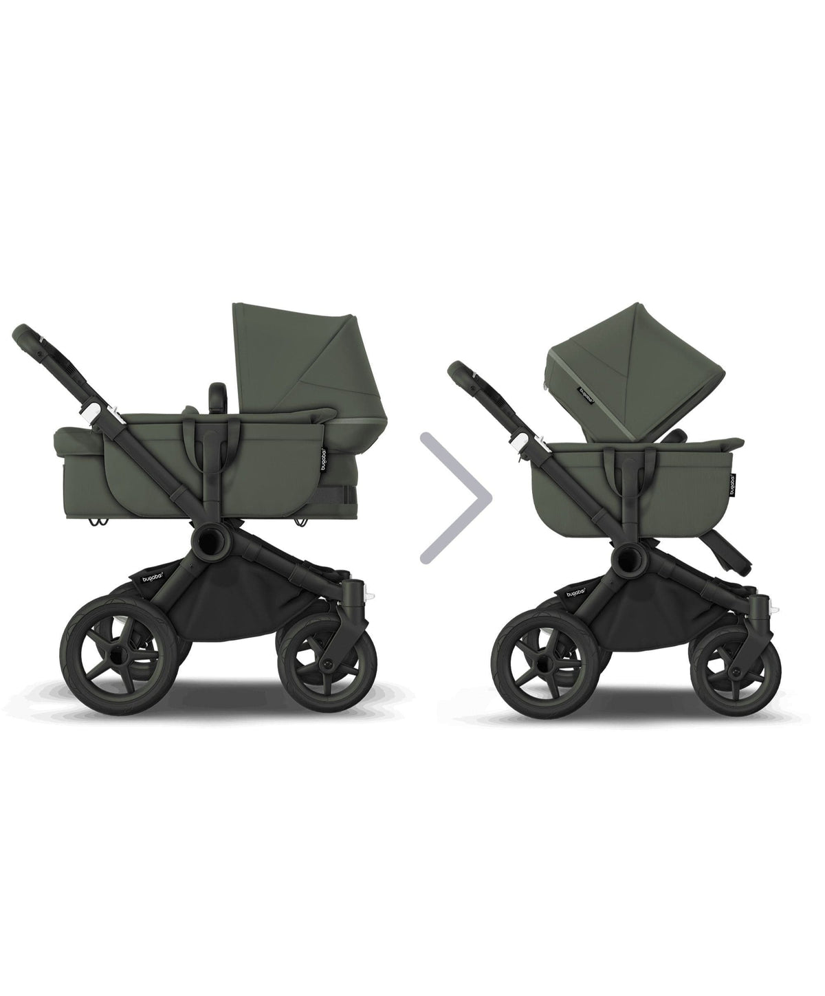 Bugaboo Donkey 5 Mono Complete Pushchair Carrycot Forest Green Mamas Papas UK