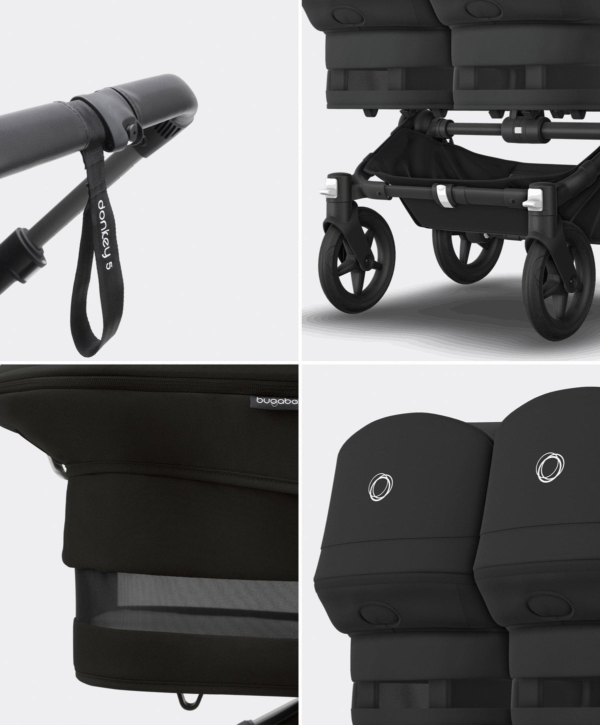 Bugaboo Donkey 5 Twin Carrycot & Seat Pushchair - Midnight Black 