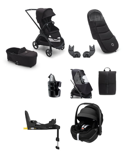 Bugaboo Pushchairs Bugaboo Dragonfly Ultimate 9 Piece Bundle with Maxi-Cosi Pebble 360 Pro² Car Seat & Base - Black