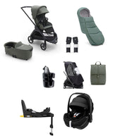 Bugaboo Pushchairs Bugaboo Dragonfly Ultimate 9 Piece Bundle with Maxi-Cosi Pebble 360 Pro&sup2; Car Seat & Base - Forest Green