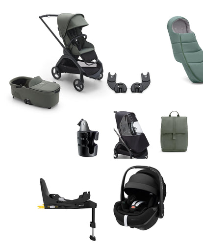 Bugaboo Pushchairs Bugaboo Dragonfly Ultimate 9 Piece Bundle with Maxi-Cosi Pebble 360 Pro² Car Seat & Base - Forest Green