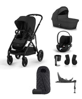 Cybex Cybex Gazelle Pushchair Bundle - Moon Black (7 piece) with Cybex Cloud T Car Seat