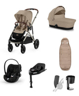 Cybex Cybex Gazelle S Pushchair Bundle with Cloud G i-Size Car Seat & Base (7 Pieces) - Almond Beige