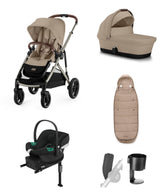 Cybex Cybex Gazelle S Pushchair Bundle with Cybex Aton B2 i-Size Infant Car Seat & Base (7 Pieces) - Almond Beige