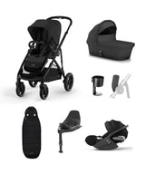 Cybex Cybex Gazelle S Pushchair Bundle with Cybex Cloud T i-Size Rotating Baby Car Seat & Base (7 Pieces) – Black