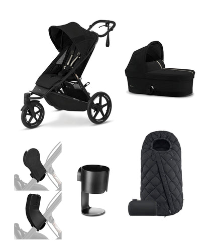 Cybex Pushchairs Cybex AVI Spin Pushchair Bundle (6 Pieces) - Moon Black