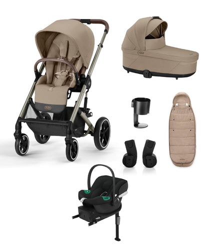 Cybex Pushchairs Cybex Balios Bundle with Cybex  Aton B2 i-Size Car Seat & Base (6 Pieces) – Almond Beige