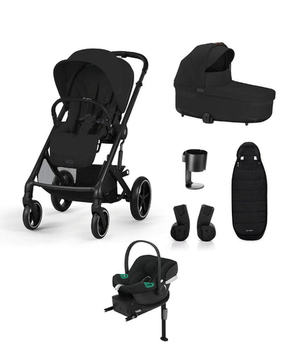 Cybex Pushchairs Cybex Balios Bundle with Cybex  Aton B2 i-Size Car Seat & Base (6 Pieces) - Moon Black