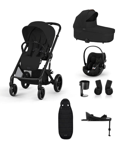 Cybex Pushchairs Cybex Balios Bundle with Cybex Cloud G i-Size Rotating Baby Car Seat & Rotating Base (7 Pieces) - Moon Black