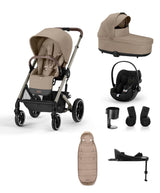 Cybex Pushchairs Cybex Balios Pushchair Bundle with Cybex Cloud G i-Size Rotating Baby Car Seat (7 Pieces) - Almond Beige