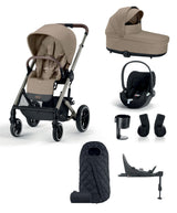 Cybex Pushchairs Cybex Balios S Lux Pushchair Bundle with Cybex Cloud T Car Seat (7 Pieces) – Almond Beige