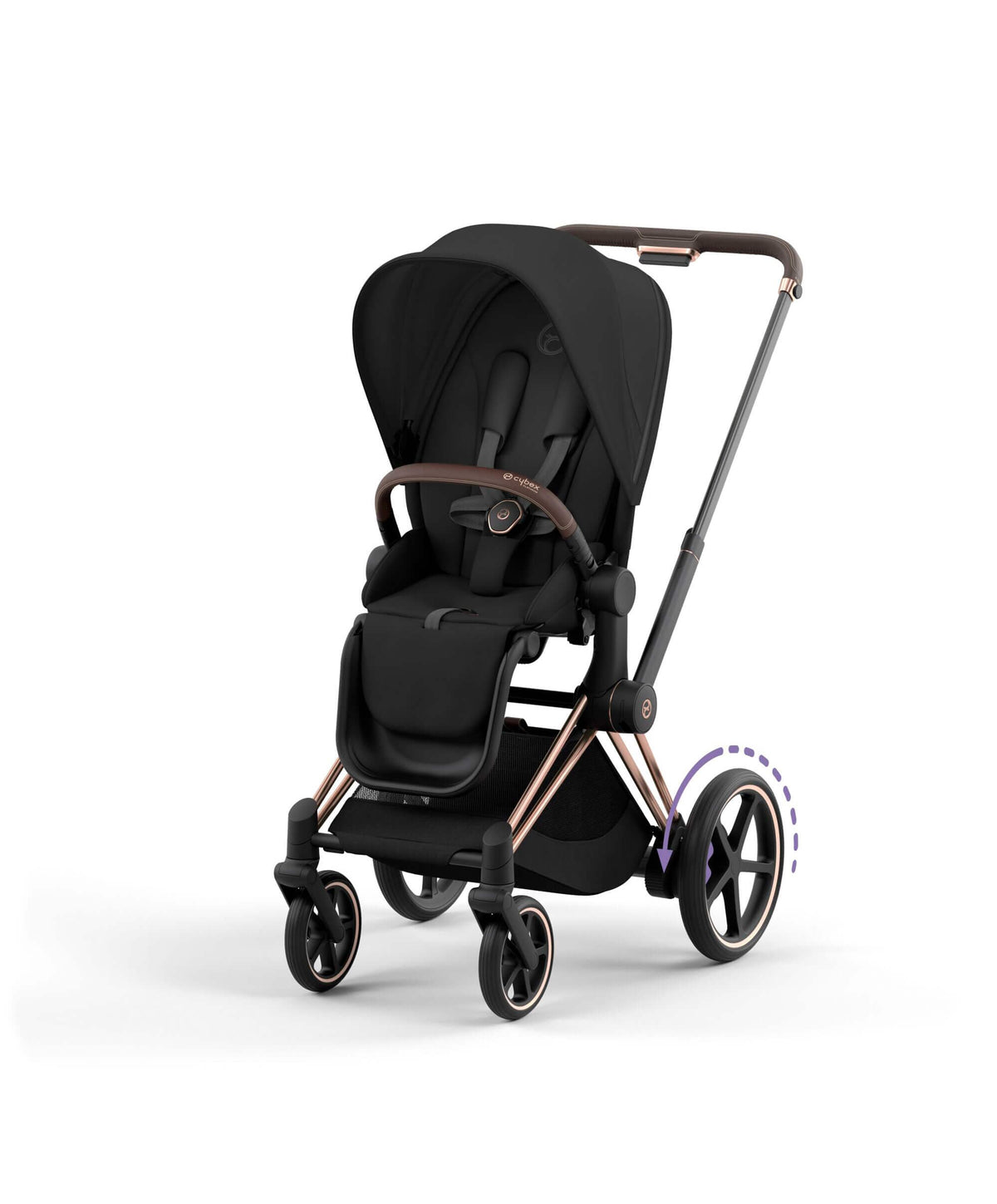 Rose gold 2025 and black pushchair