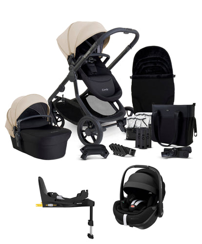 iCandy Orange 4 Pushchair Bundle with Maxi-Cosi Pebble 360 Pro² Car Seat & Base – Latte