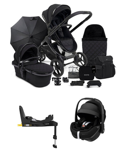 iCandy Pushchairs iCandy Designer Collection Cerium Pushchair Bundle with Maxi-Cosi Pebble 360 Pro² Car Seat – Black