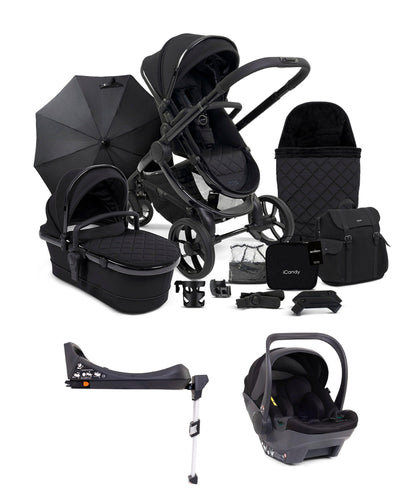 iCandy Pushchairs iCandy Peach 7 Cerium Designer Collection Complete Pushchair Bundle with Cocoon Car Seat - Black