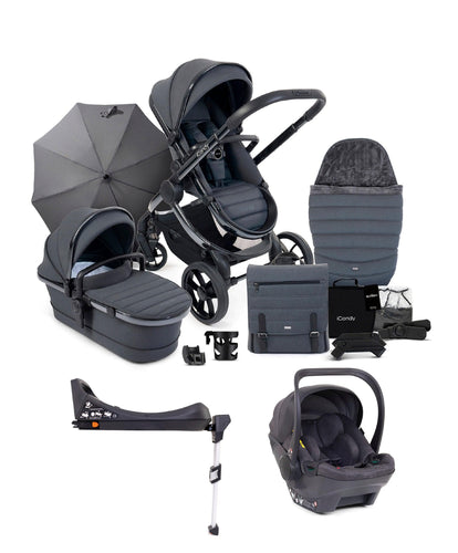 iCandy Pushchairs iCandy Peach 7 Complete Pushchair Bundle with Cocoon Car Seat - Dark Grey