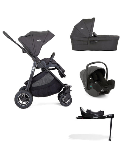 Joie Travel Systems Joie Verstax Pushchair Bundle with i-Snug Carseat & Ramble Carrycot - Shale