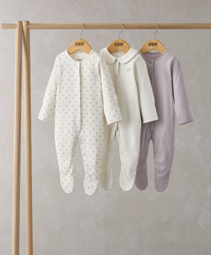 Mamas & Papas All-in-Ones & Bodysuits Floral Spot Sleepsuits (Set of 3)