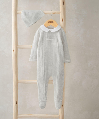 Mamas & Papas All-in-Ones & Bodysuits Knitted All in One & Hat  - White