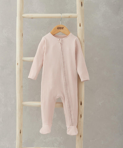 Mamas & Papas All-in-Ones & Bodysuits Pink Ribbed Zip Sleepsuit