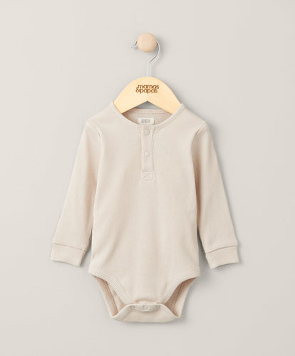 Mamas & Papas All-in-Ones & Bodysuits Ribbed Bodysuit - Taupe