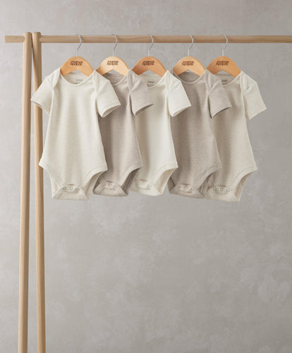 Mamas & Papas All-in-Ones & Bodysuits Shortsleeved Bodysuits (Set of 5) - Oatmeal