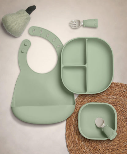 Mamas & Papas Baby Weaning First Mealtime Silicone Set - Kiwi