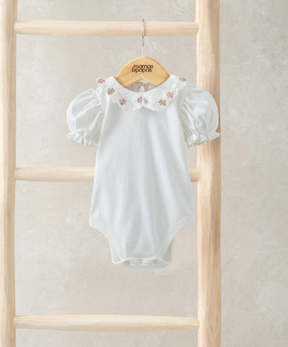 Mamas & Papas Bodysuits Embroidered Collar Bodysuit