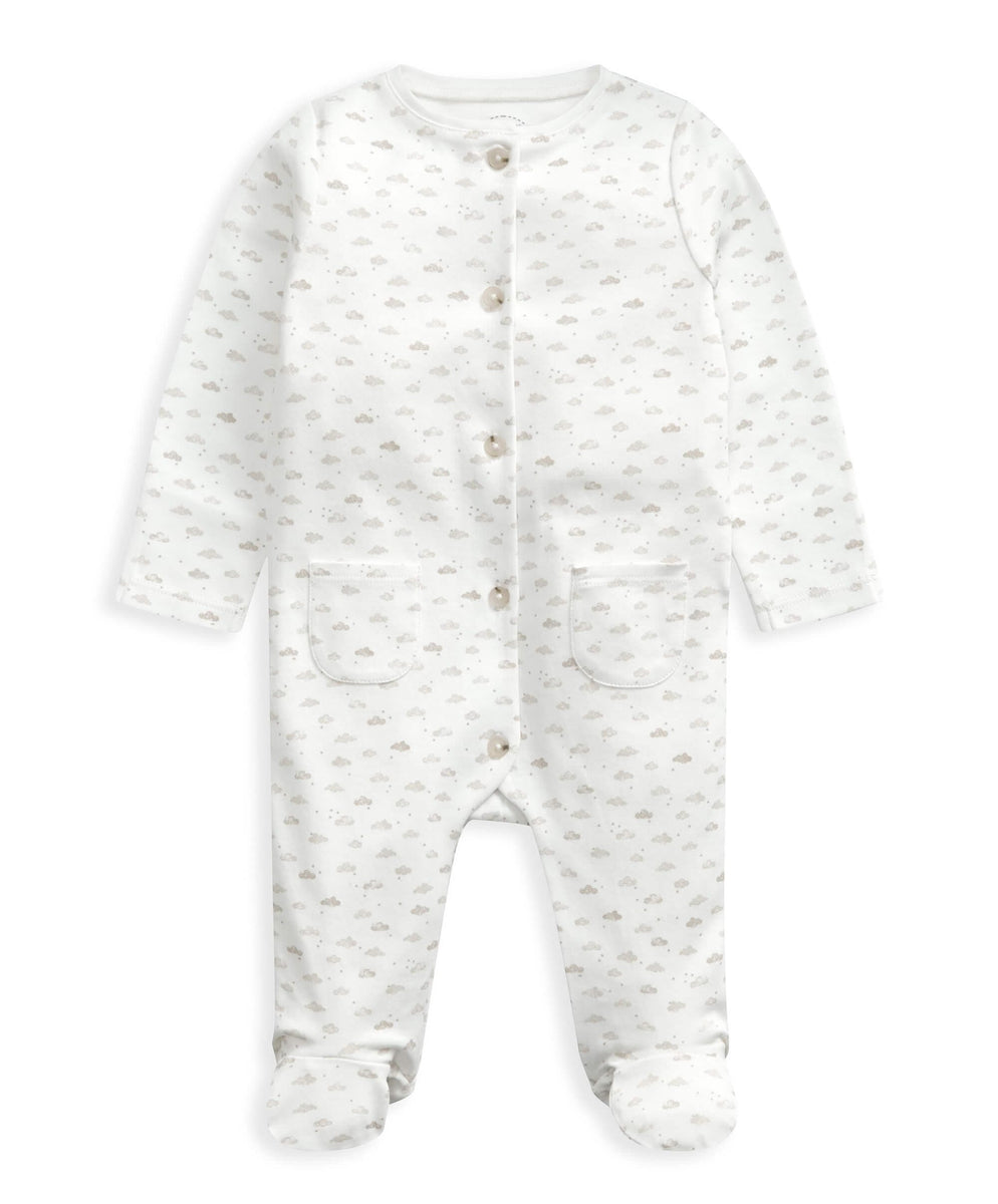 Cloud All In One Sleepsuit - White – Mamas & Papas UK