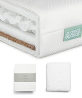 Mamas & Papas Cotbed Mattresses Premium Dual Core Cotbed Mattress, Protector and Fitted Sheet Bundle