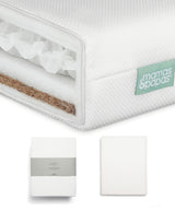 Mamas & Papas Cotbed Mattresses Premium Dual Core Matress, Terry Protector & Sheet Bundle