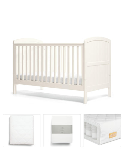 Mamas & Papas Dover Cotbed 4 Piece Starter Bundle - White