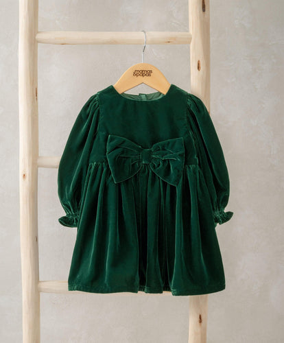 Mamas & Papas Dresses & Skirts Velvet Bow Dress - Green