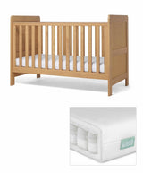 Mamas & Papas Esna Cotbed & Premium Pocket Spring Mattress Bundle – Rattan